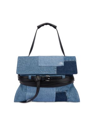 타이 미 데님 패치워크 미디엄 핸드백 DENIM