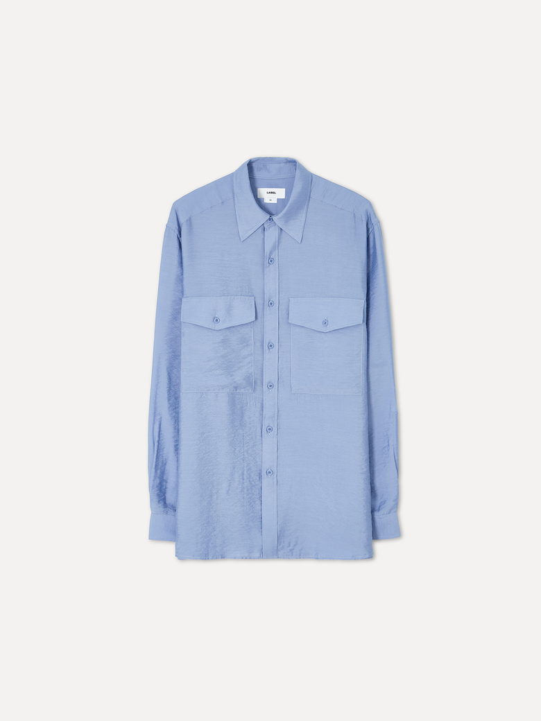 W Glen veil twin pocket shirt blue