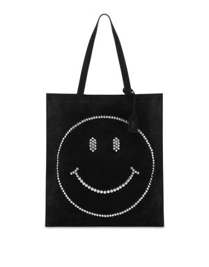 스마일리 스웨이드 토트백
