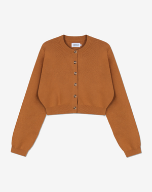 세이지 우먼 라운드넥 가디건 [카멜]