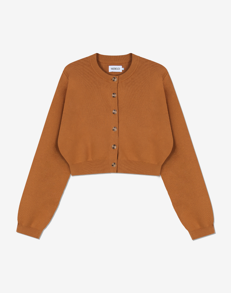 세이지 우먼 라운드넥 가디건 [카멜]