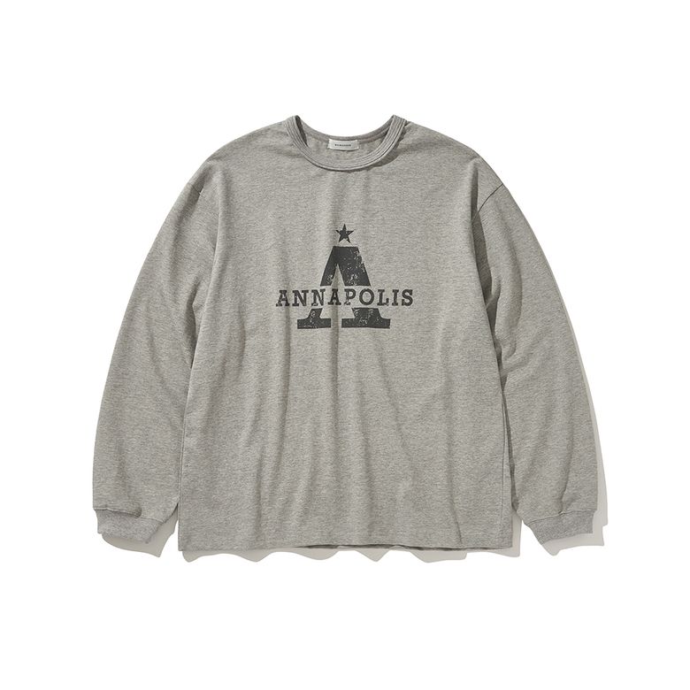 ANNAPOLIS L/S TEE MELANGE GREY