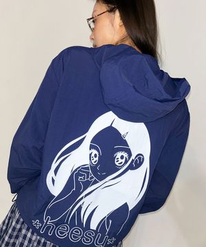 HEESU Hooded Windbreaker [Navy]