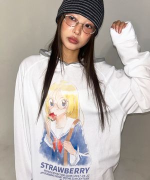 YURINA School Raglan Hooded-T [White]