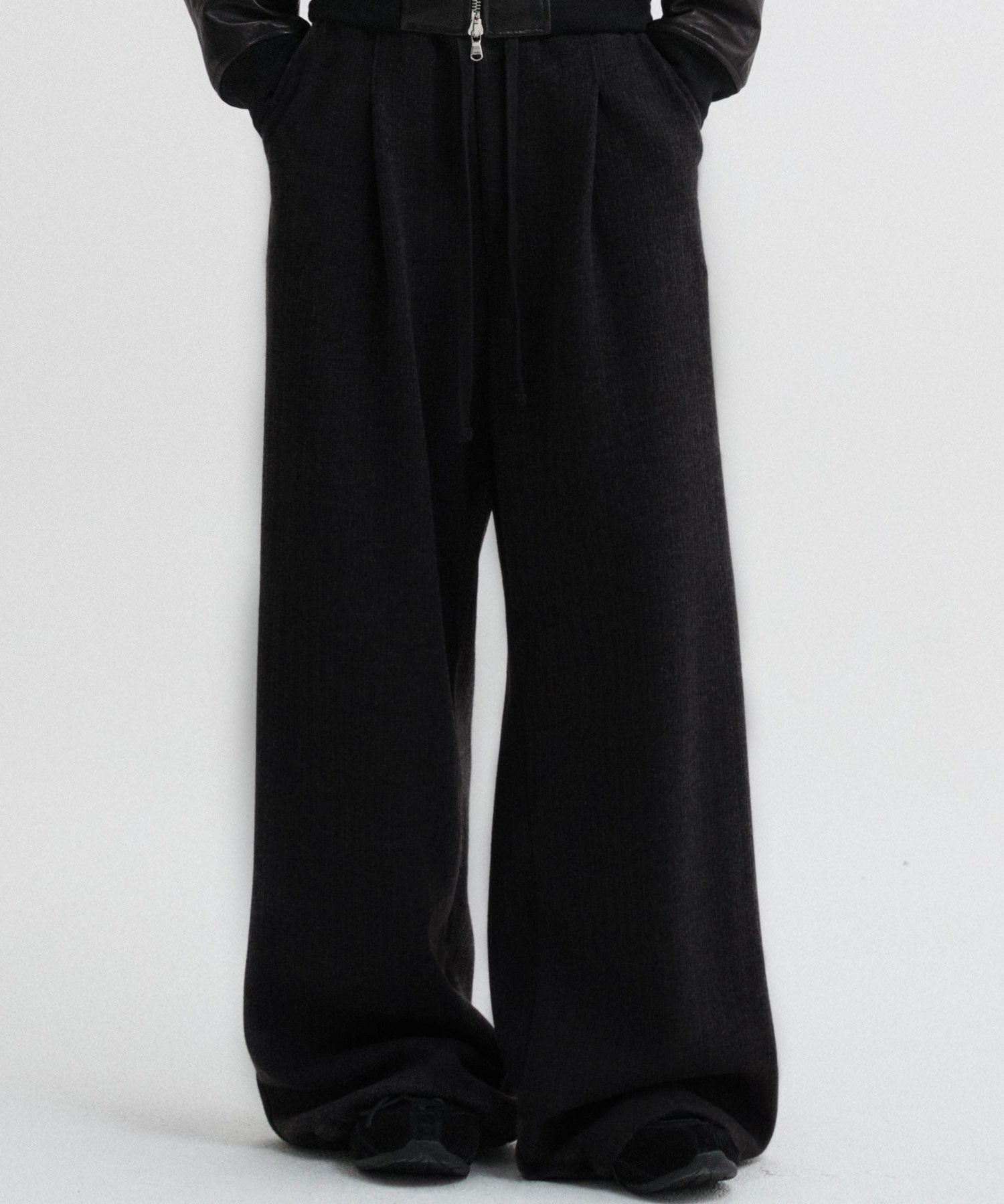 MUSINSA公式 | DNSR ニットバンディングワイドパンツブラック