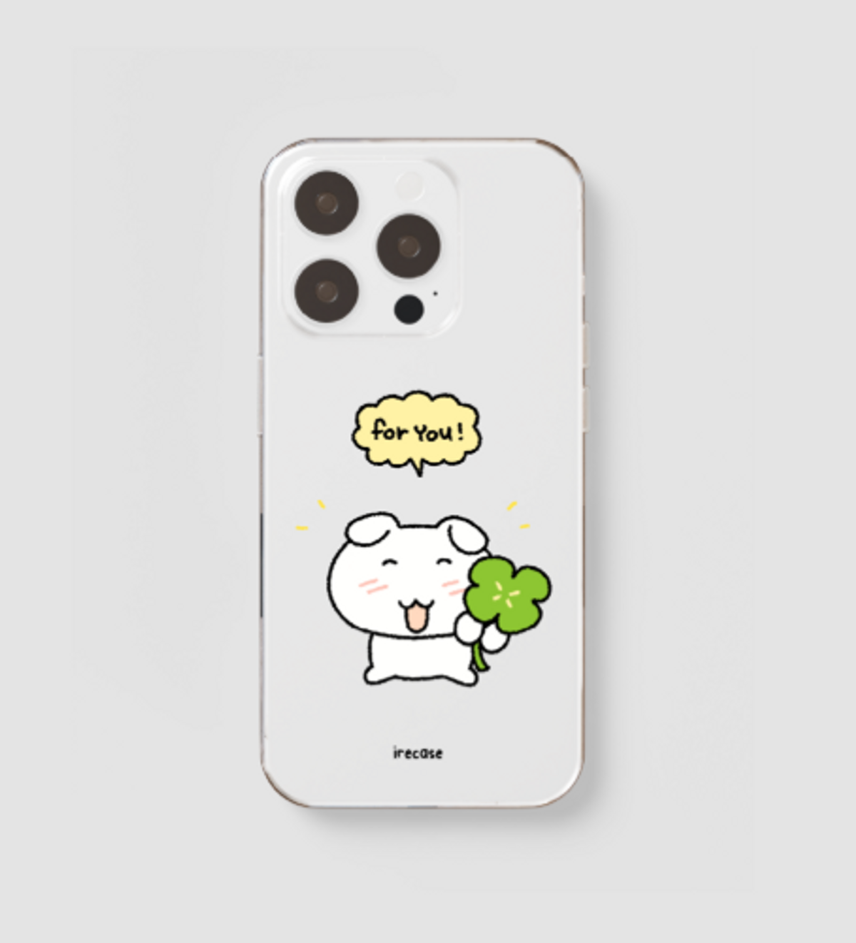 이레케이스앤굿즈(IRECASEGOODS) 왕왕이 아이폰 투명 젤리케이스 핸드폰케이스