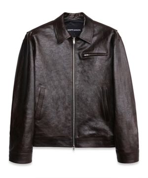 투톤 카우하이드 싱글 자켓 TOBACCO