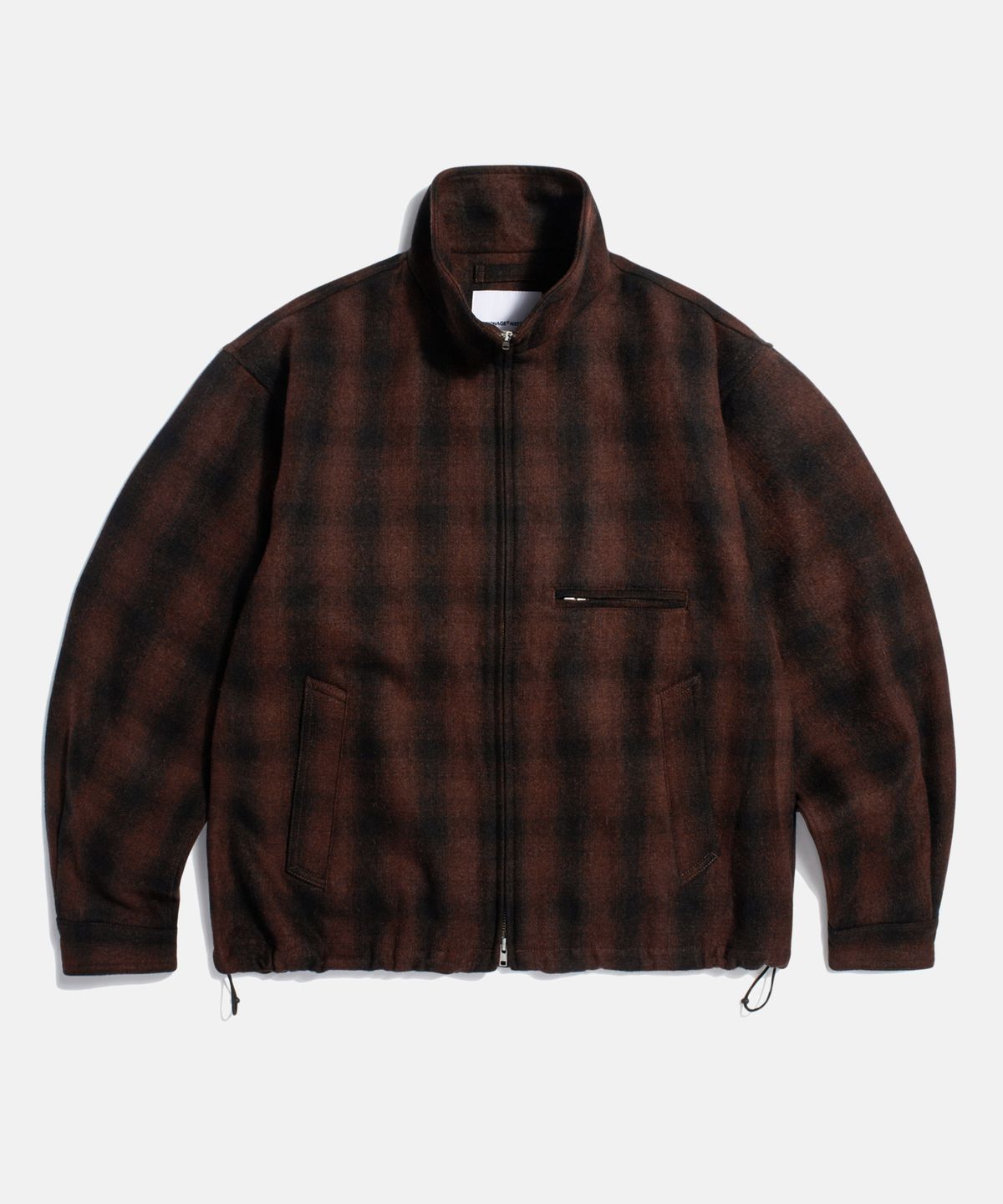 에스피오나지(ESPIONAGE) Wool Blend Plaid Track Blouson Brown