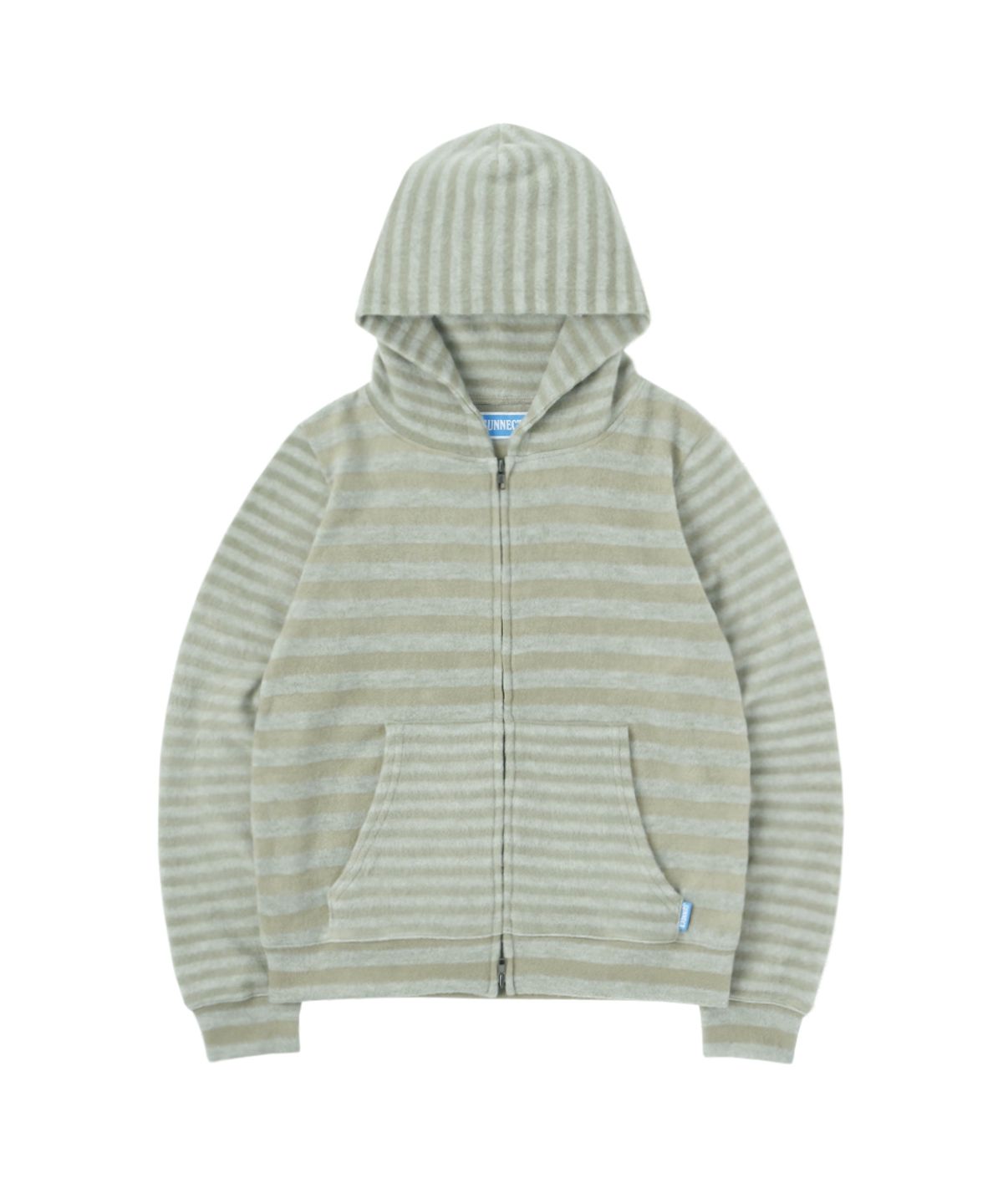 써넥트(SUNNECT) Striped Knit Zip Hoodie - Sage