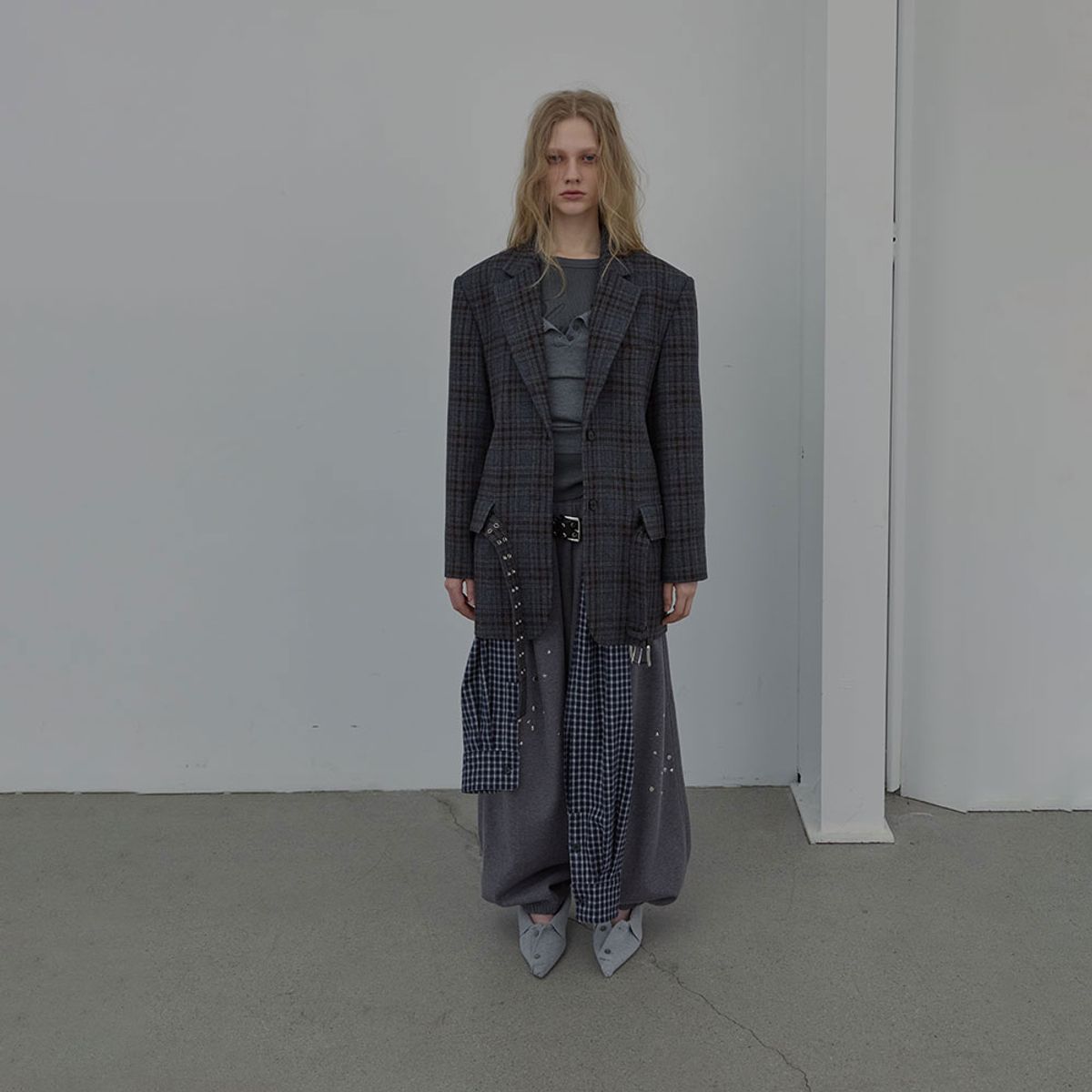 엘씨디씨티엠(LCDC™) OVERSIZED TAILORED JACKET_CHECKED (BROWN)