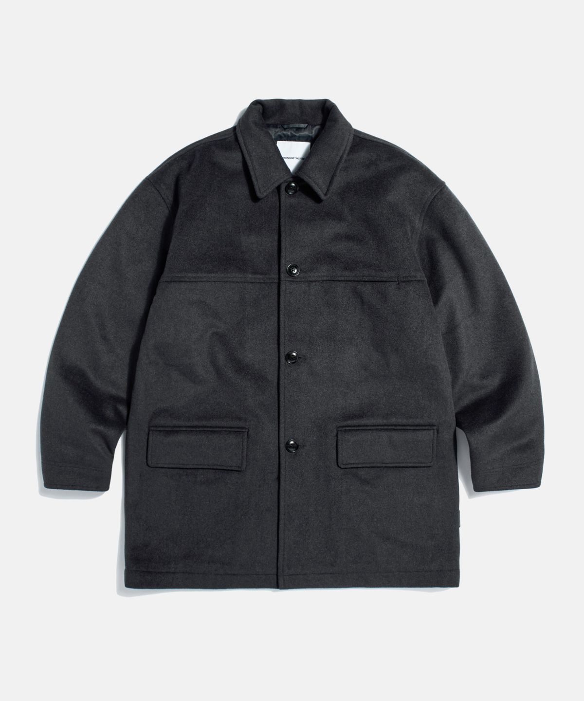 에스피오나지(ESPIONAGE) Wool Blend Car Coat Charcoal