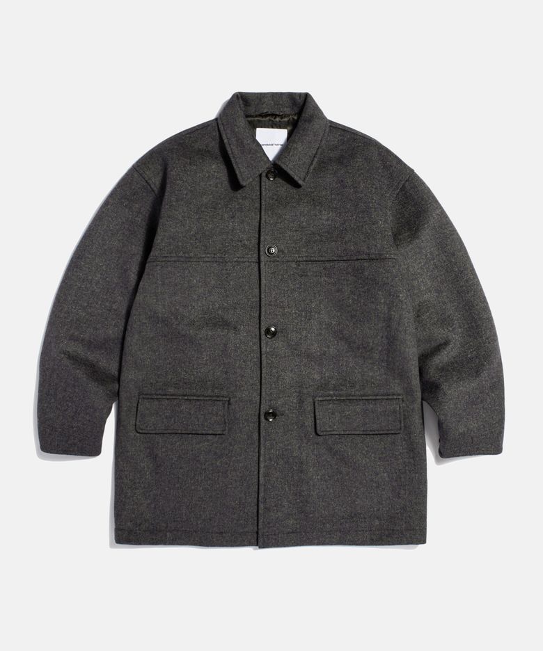 Wool Blend Car Coat Dark Dust