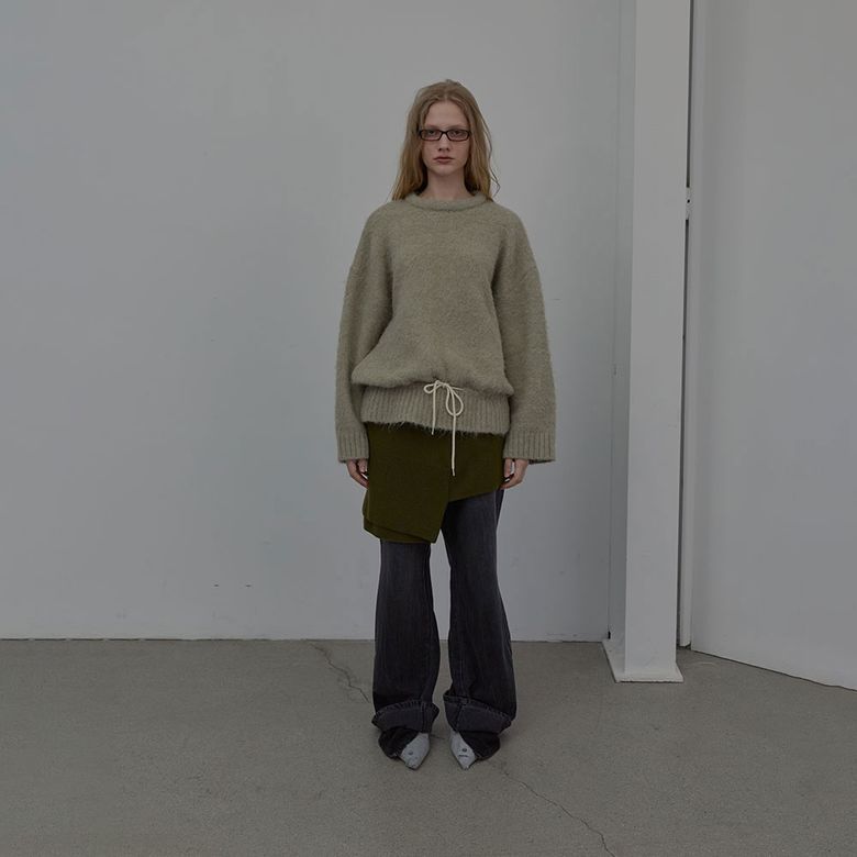 STRING DETAIL KNIT TOP (BEIGE)