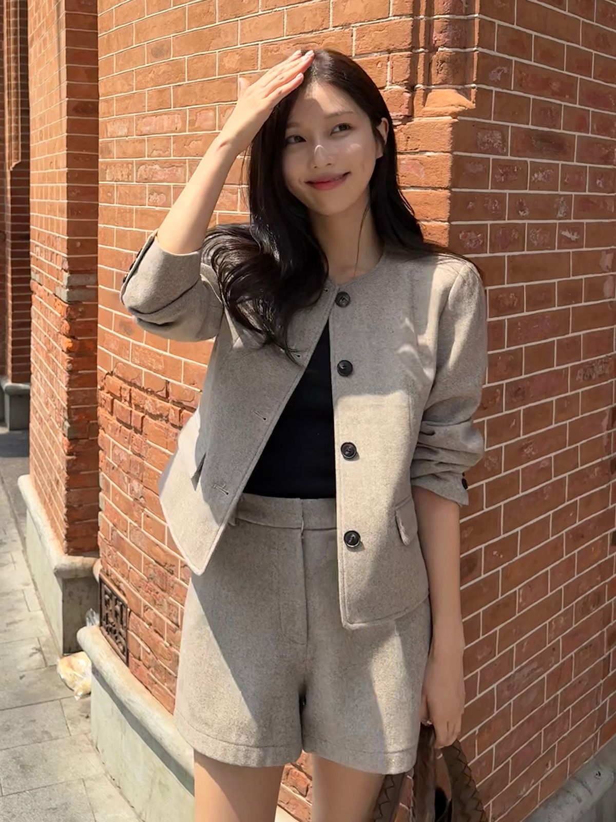 비플랫 베네통(Bb' BENETTON) 비플랫 울 숏팬츠 (Beige)