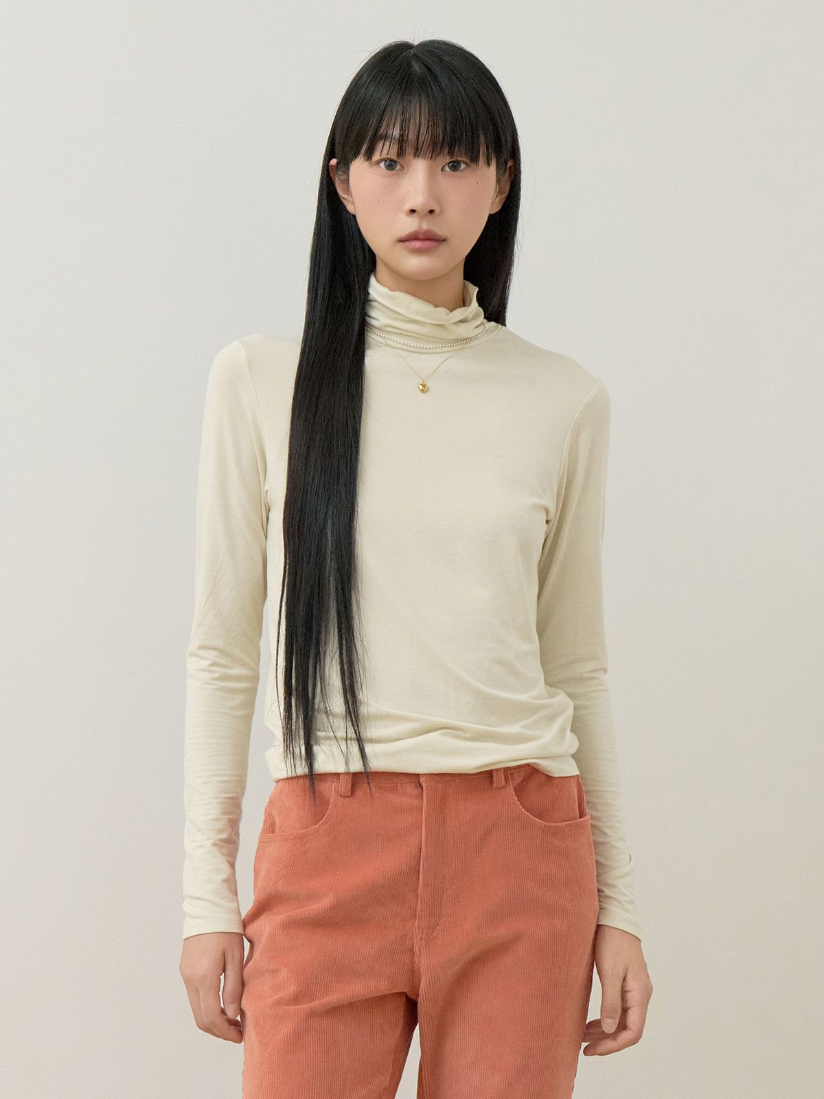 비플랫 베네통(Bb' BENETTON) 터틀넥 긴팔 티셔츠 (Ivory)