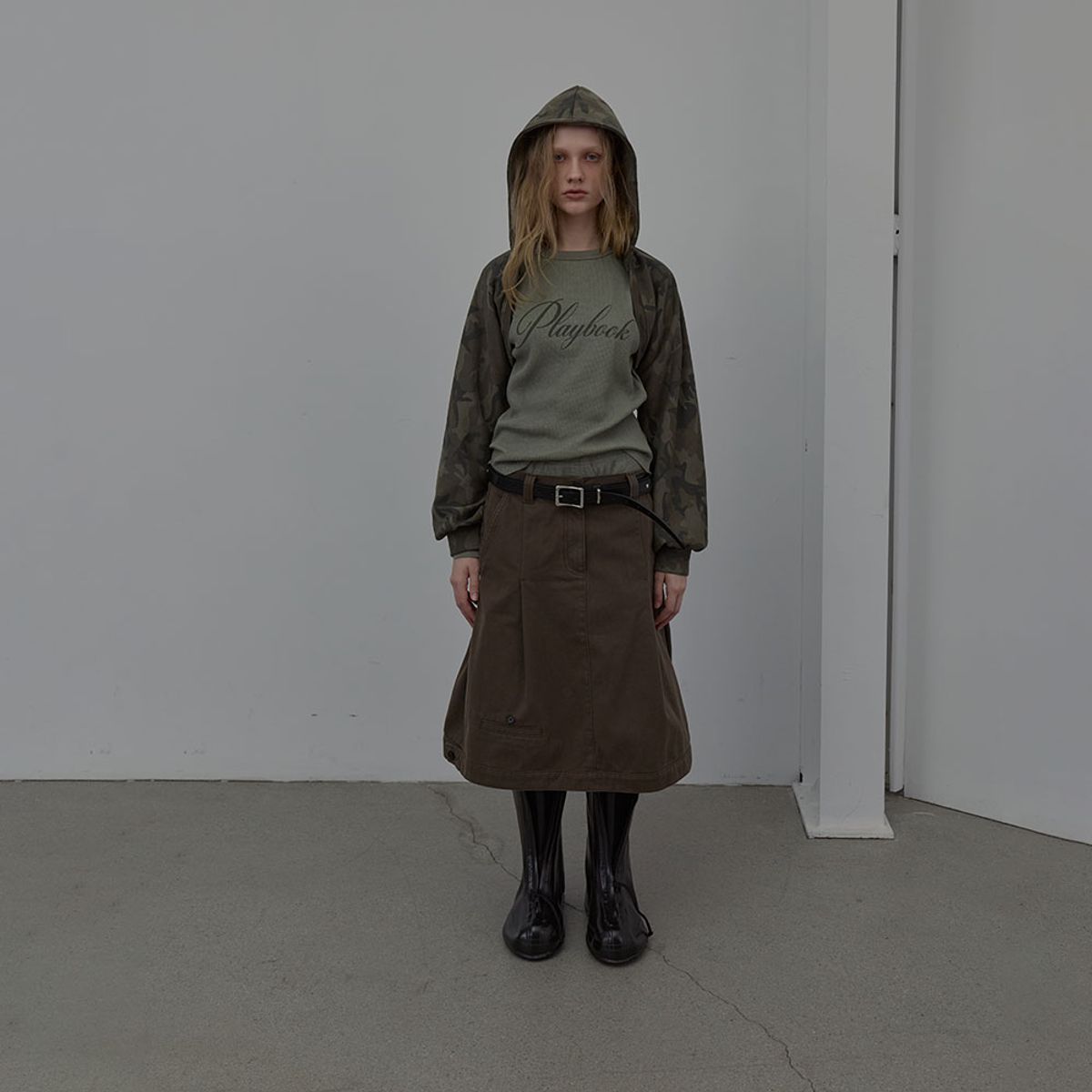 엘씨디씨티엠(LCDC™) CAMO HOODED BOLERO (DARK GREY)