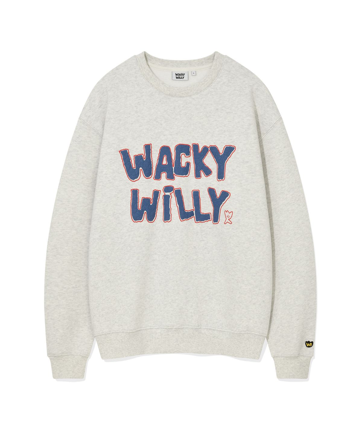 와키윌리(WACKY WILLY) 부클 자수 맨투맨 라이트 그레이