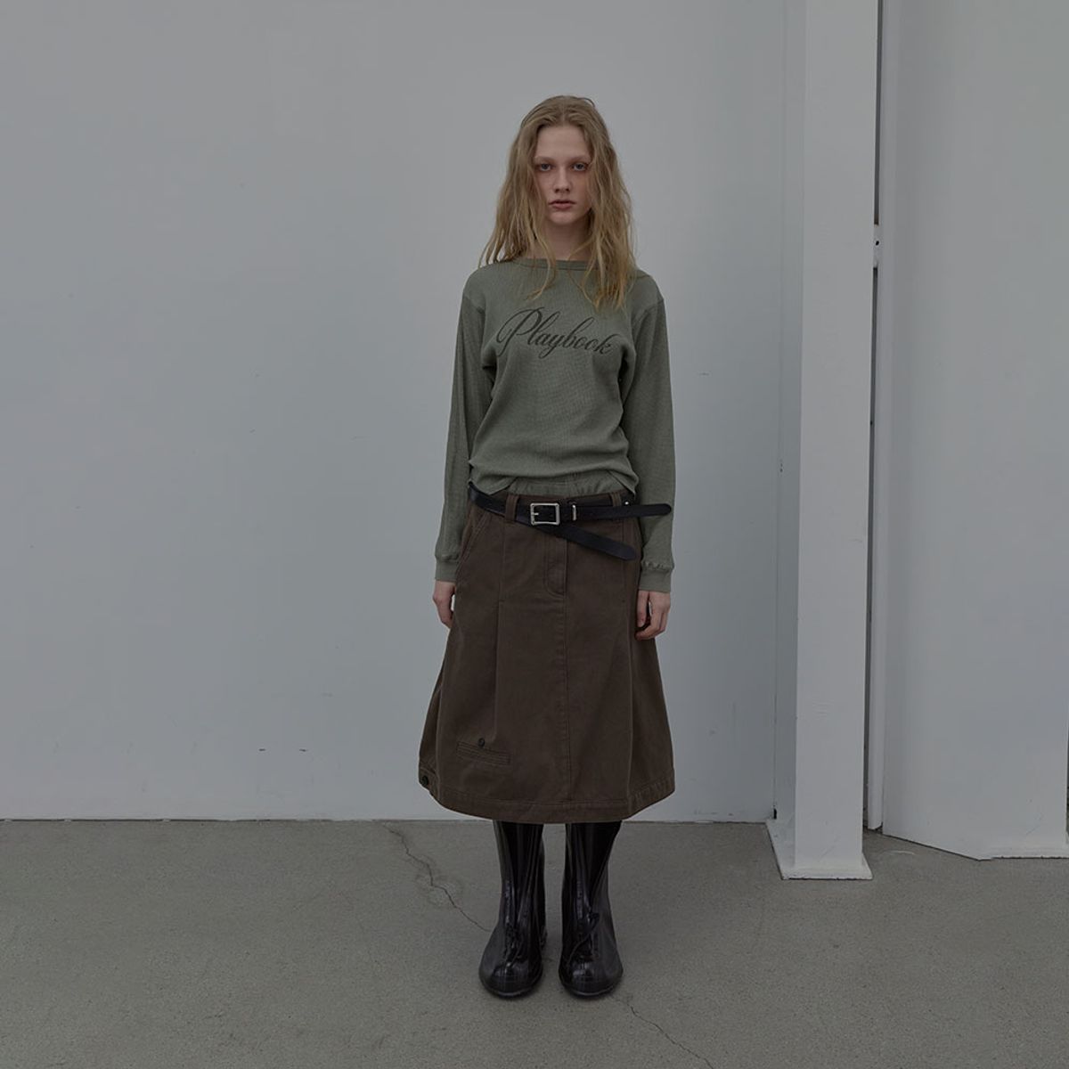 엘씨디씨티엠(LCDC™) PLAYBOOK WAFFLE T-SHIRT (KHAKI)