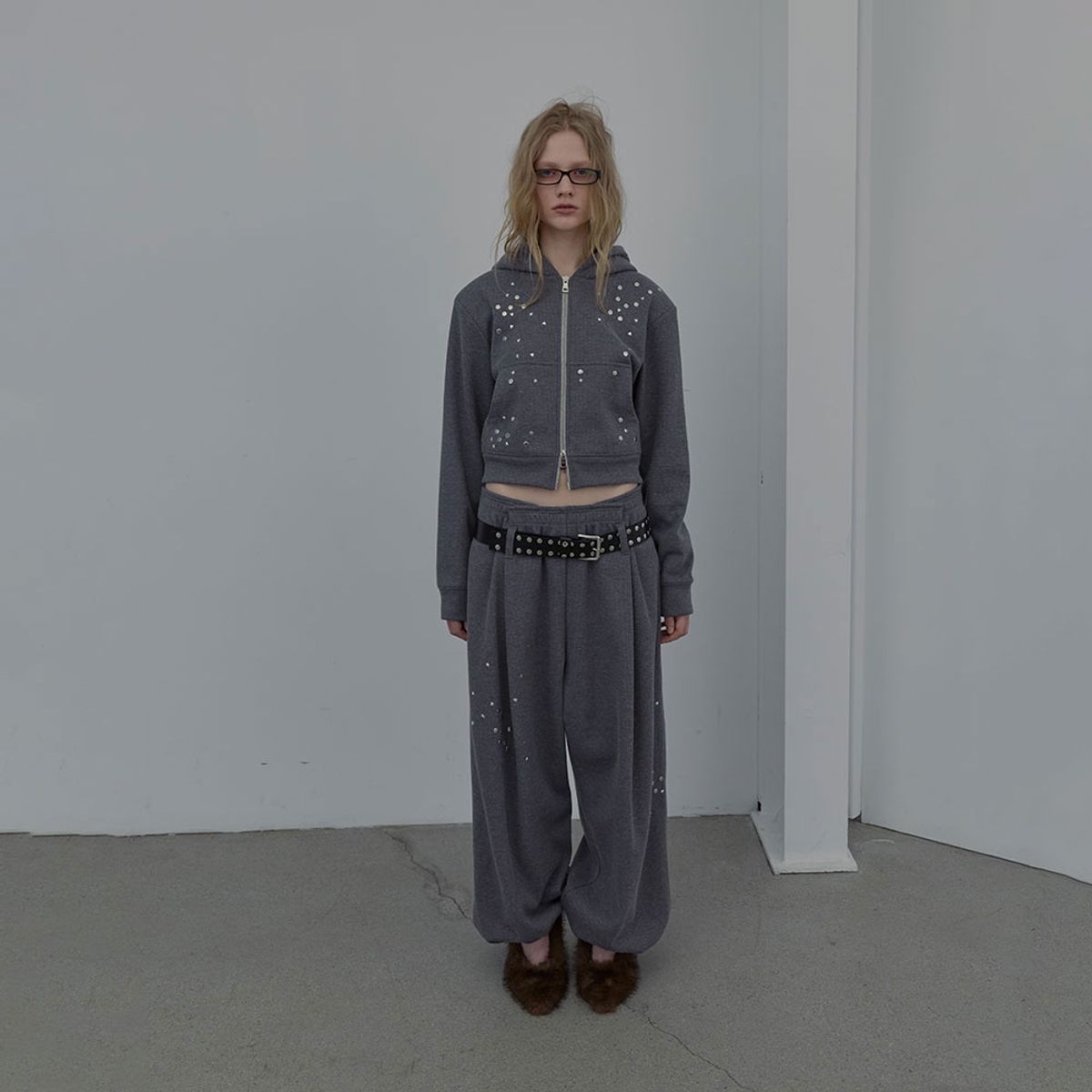 엘씨디씨티엠(LCDC™) SPARKLE WAFFLE PANTS (MELANGE GREY)