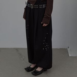 SPARKLE WAFFLE PANTS (BLACK)