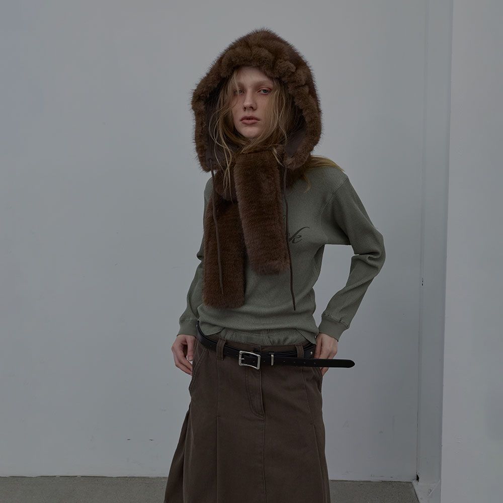 MUSINSA公式 | LCDC TM FUR HOODED MUFFLER (BROWN)