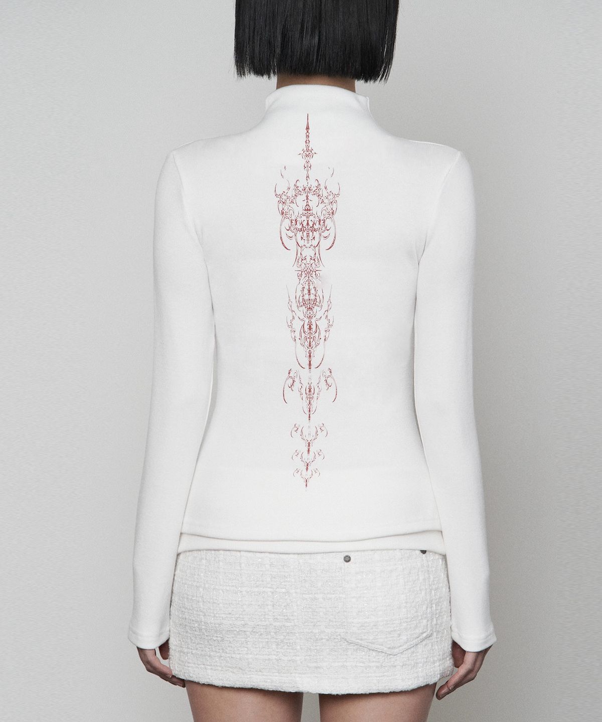 에트오소메(ETRE AU SOMMET) Pocket Half-turtleneck Button Long Sleeve (WHITE)