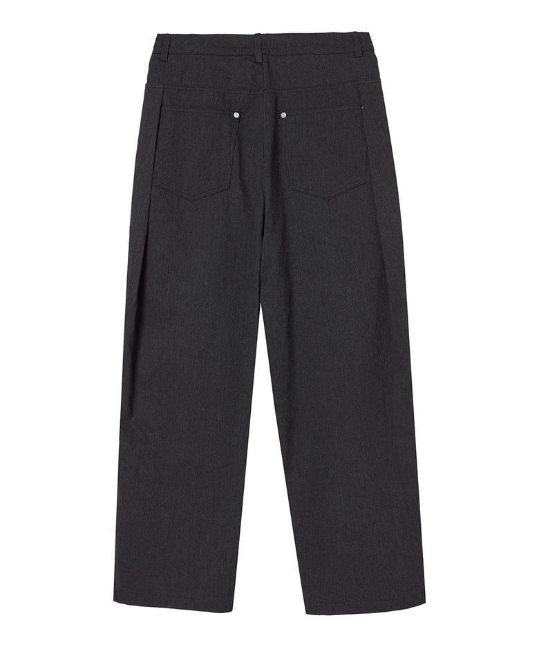 Back polding pants - black