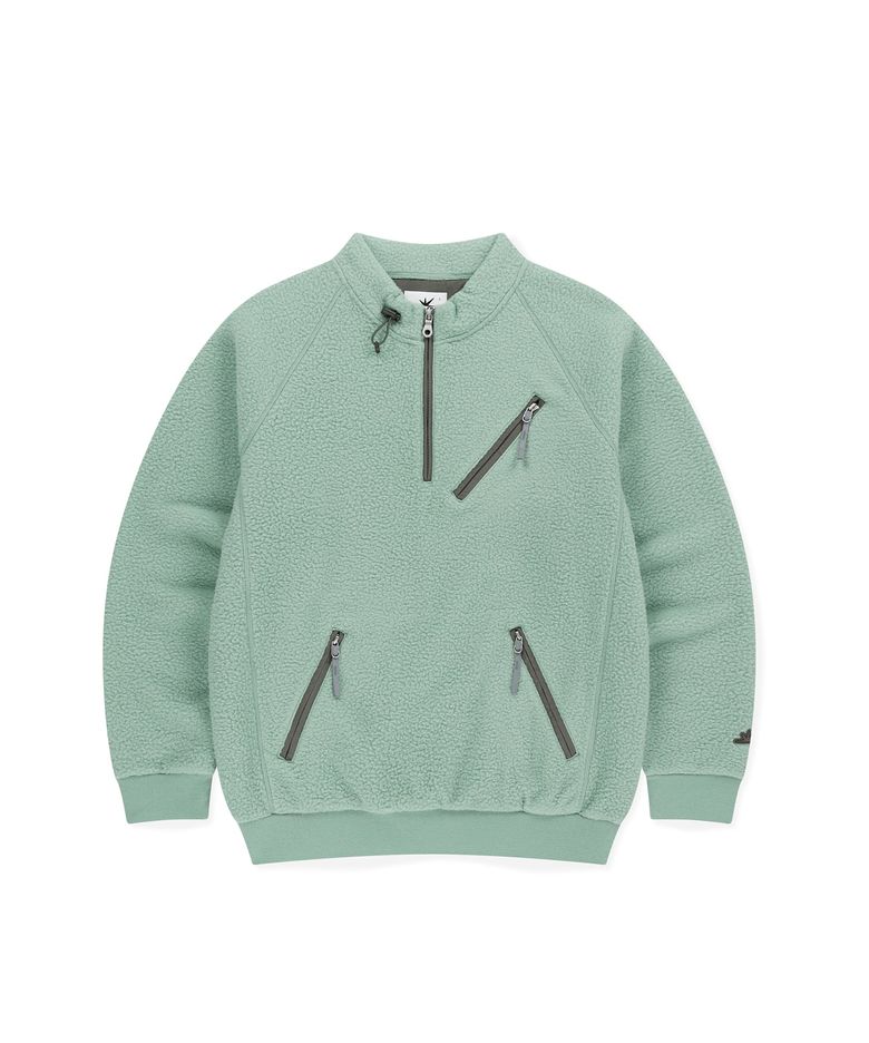 Zip Player Fleece Pullover Light Teal