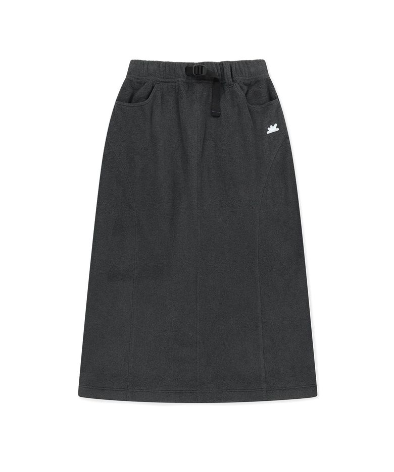 Fleece Long Skirt Charcoal