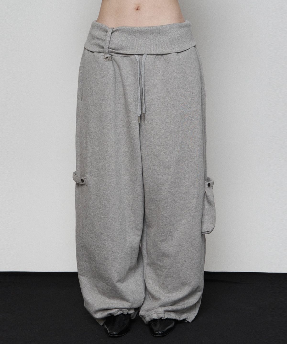 에트오소메(ETRE AU SOMMET) Rib Terry Pocket Sweat Pants (MELANGE GRAY)