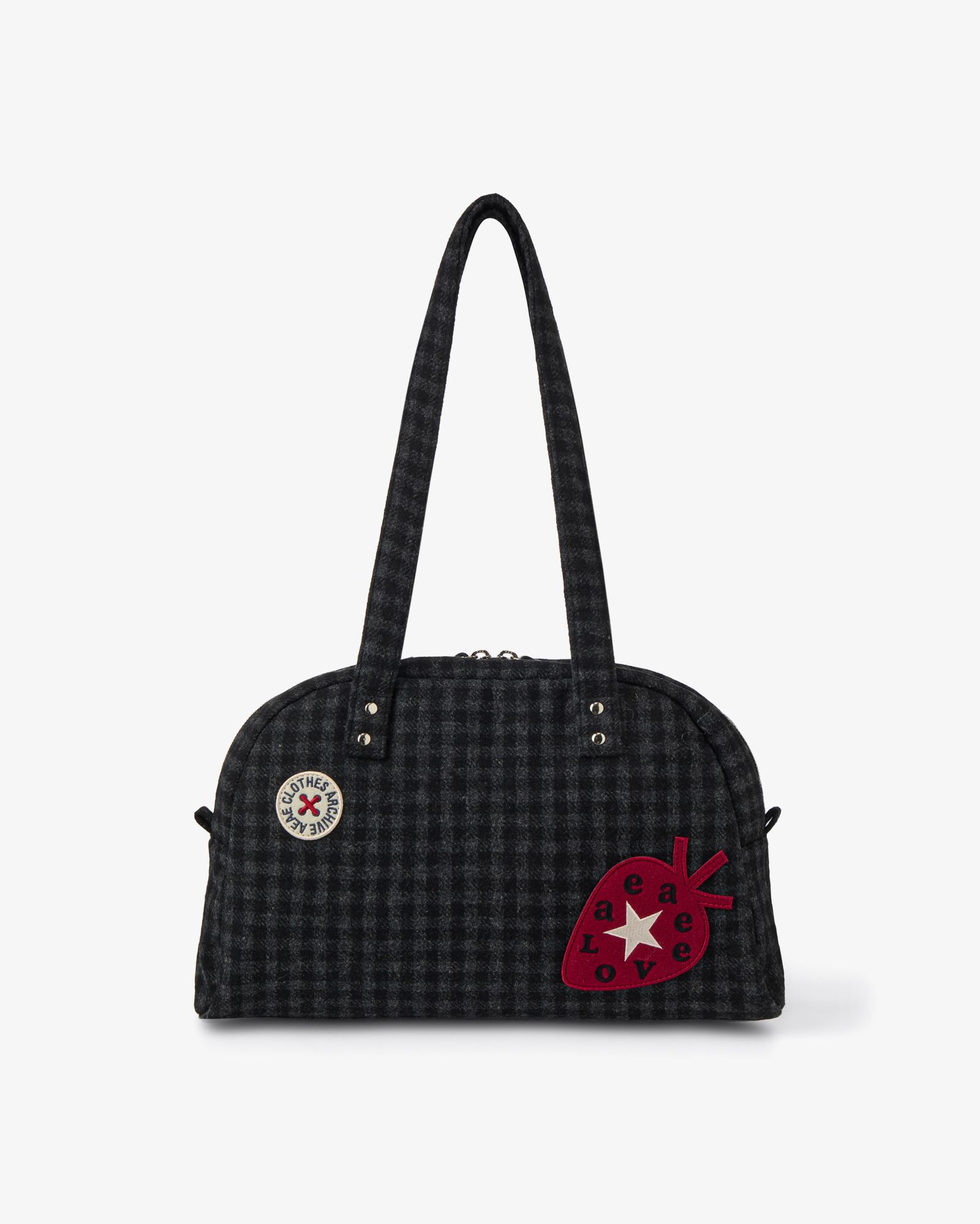 MUSINSA公式 | AEAE EMBROIDERY TOTE BAG [CHECK BLACK]