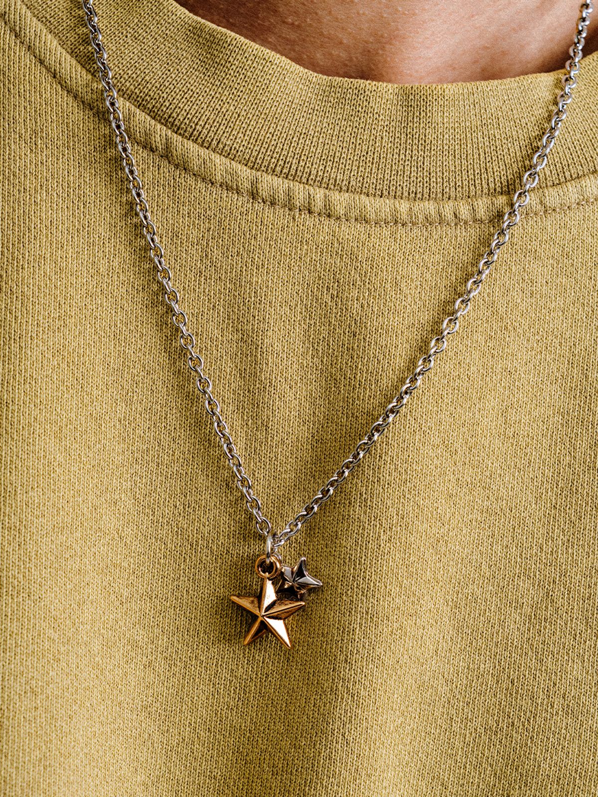스칼렛또블랙(SCALETTOBLACK) URM009 Two-Star Pendant Necklace