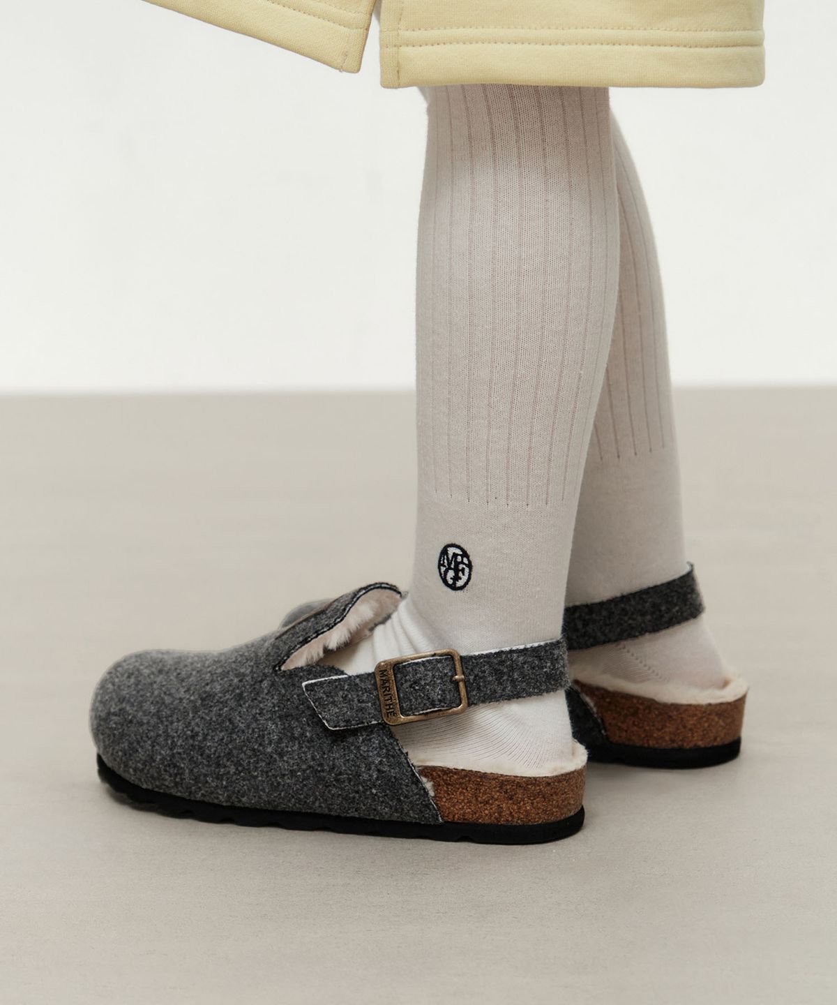 마리떼 키즈(MARITHÉ KIDS) KIDS W CIRCLE LOGO STOCKING SOCKS ivory