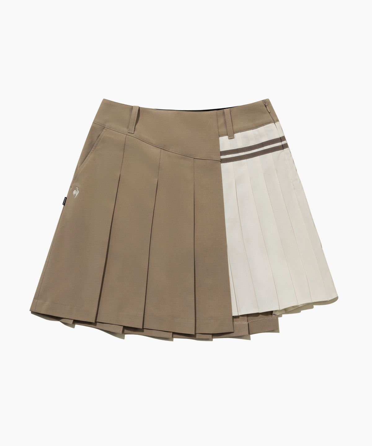 르꼬끄 골프(LECOQ GOLF) 여성 배색 플리츠 스커트 _BEGE GQ422LSKO1