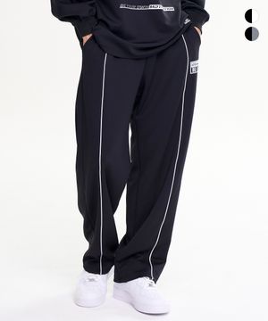 자이언트핏 라인 트랙 팬츠 와이드 짐웨어 트레이닝 운동복 밴딩 바지 M (2컬러)