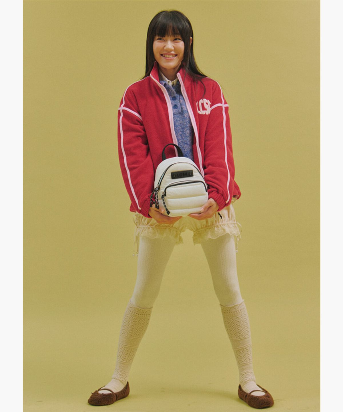 르꼬끄 골프(LECOQ GOLF) 여성 패딩 미니 크로스백 _CREM GQ422LBGO1