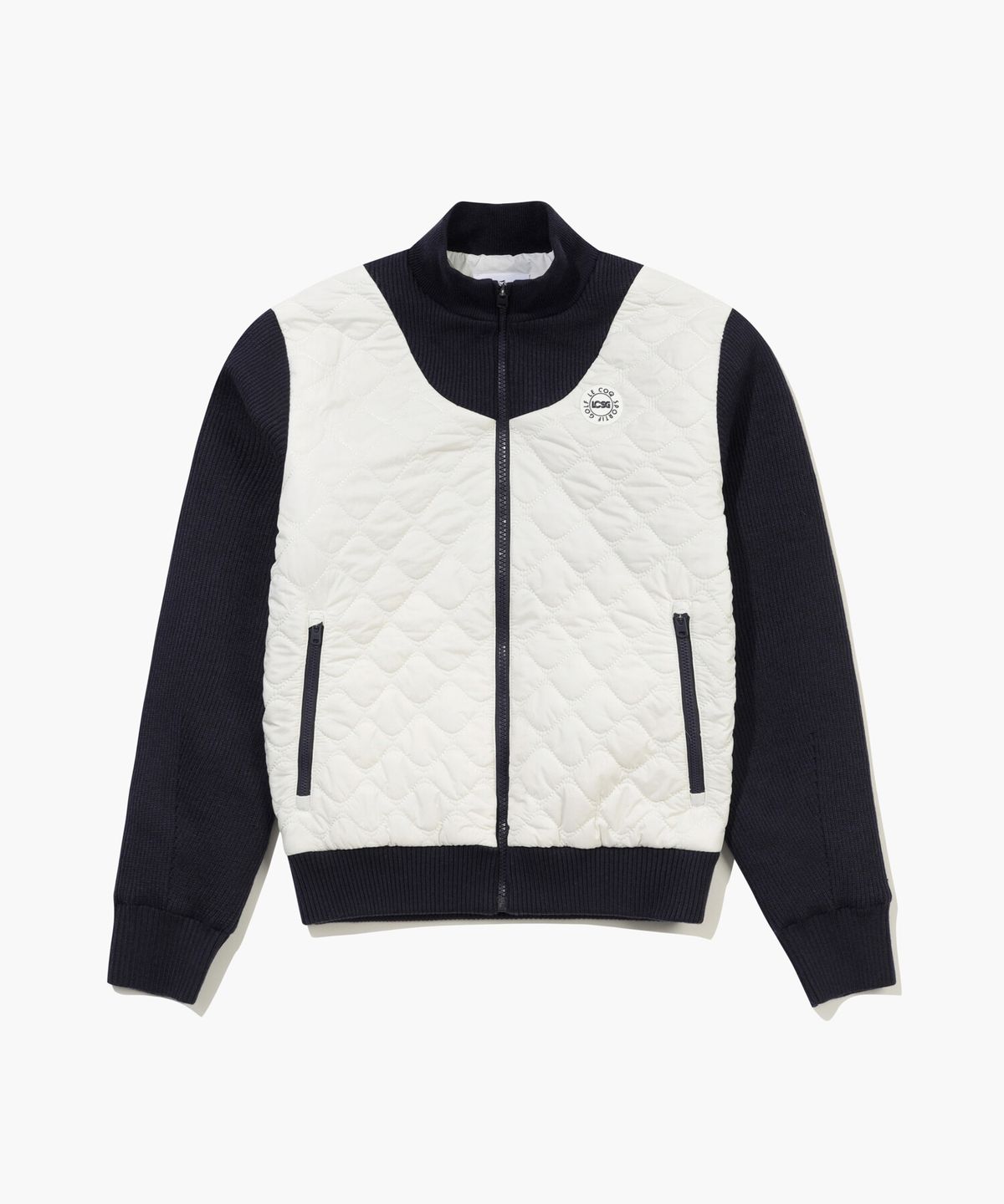 르꼬끄 골프(LECOQ GOLF) 여성 퀼팅 하이브리드 패딩 점퍼 _NAVY GQ422LKCO2