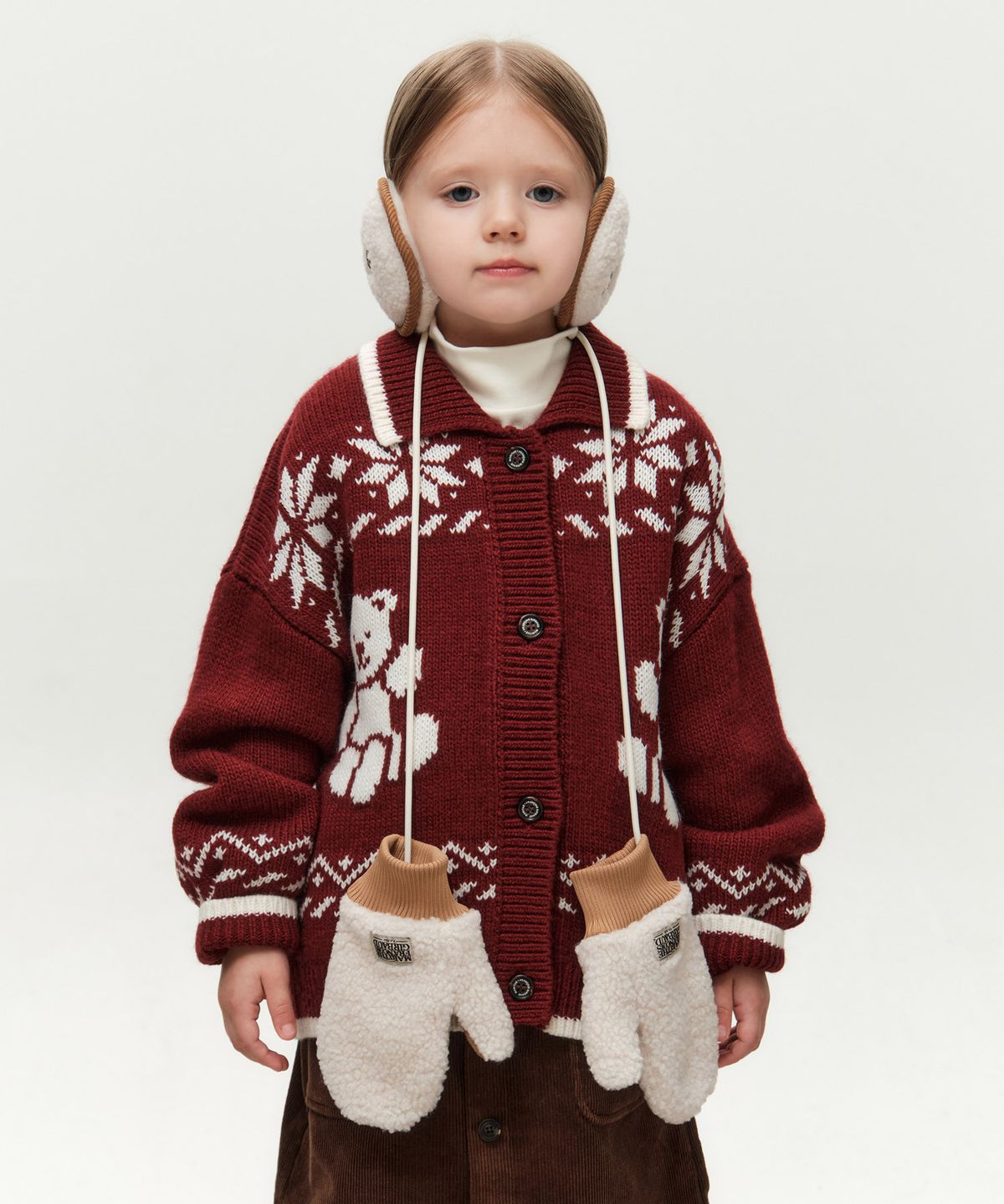 마리떼 키즈(MARITHÉ KIDS) KIDS FUR MITTENS ivory