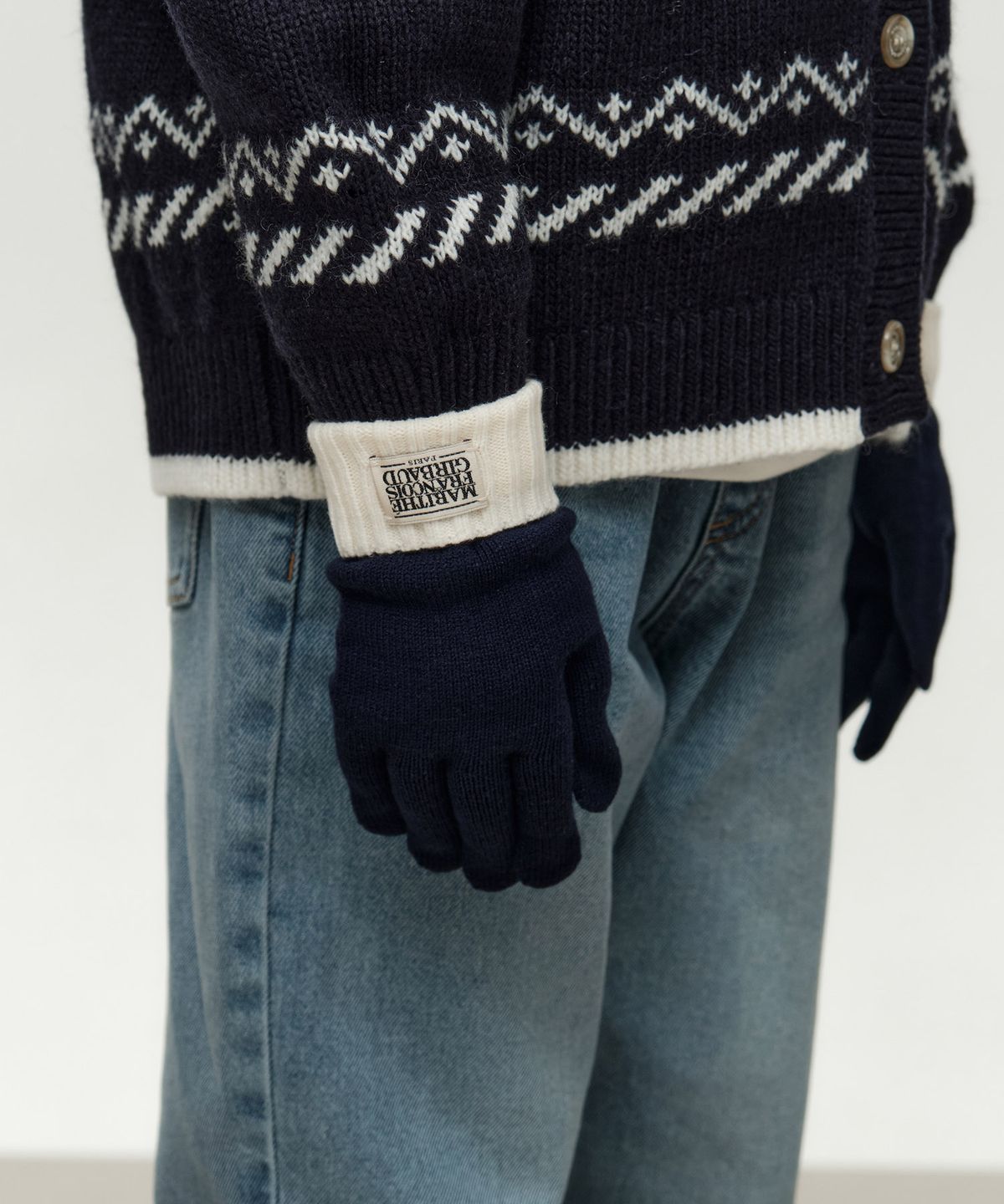 마리떼 키즈(MARITHÉ KIDS) KIDS CLASSIC LOGO KNIT GLOVE navy