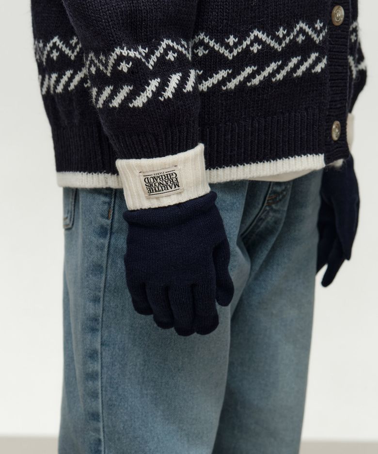 KIDS CLASSIC LOGO KNIT GLOVE navy