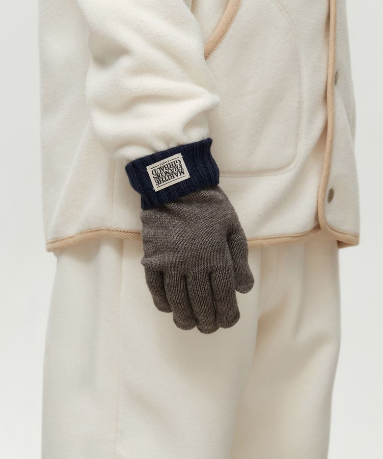 KIDS CLASSIC LOGO KNIT GLOVE heather gray