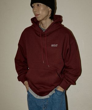 NO.424 CAW 베이직 로고 후드티셔츠(버건디)