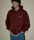 NO.424 CAW 베이직 로고 후드티셔츠(버건디)