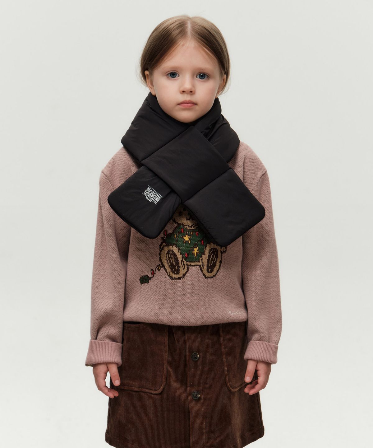 마리떼 키즈(MARITHÉ KIDS) KIDS CLASSIC LOGO REVERSIBLE MUFFLER black
