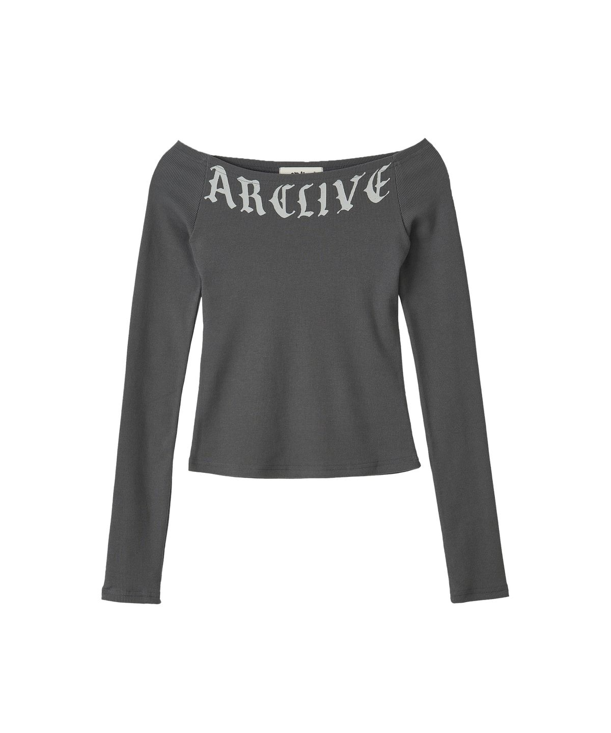 아크라이브(ARCLIVE) 골지 슬림 오프숄더 T (dark gray)