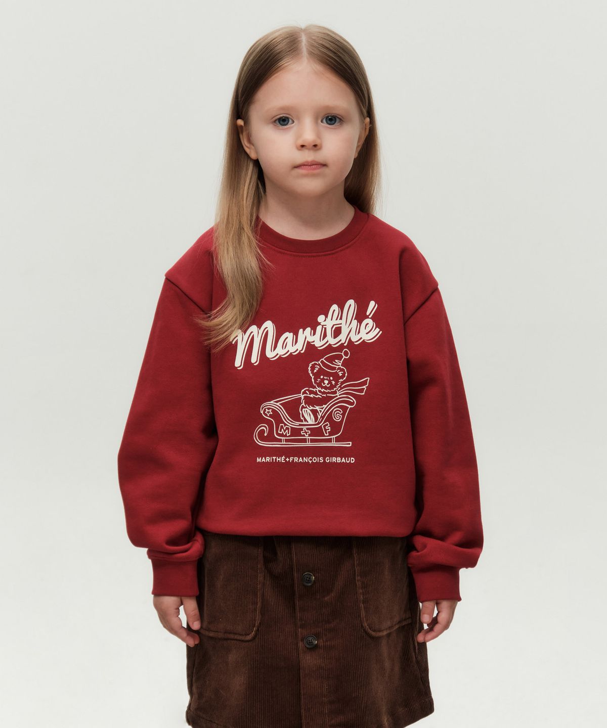 마리떼 키즈(MARITHÉ KIDS) KIDS HOLIDAY SWEATSHIRT (BRUSHED) red