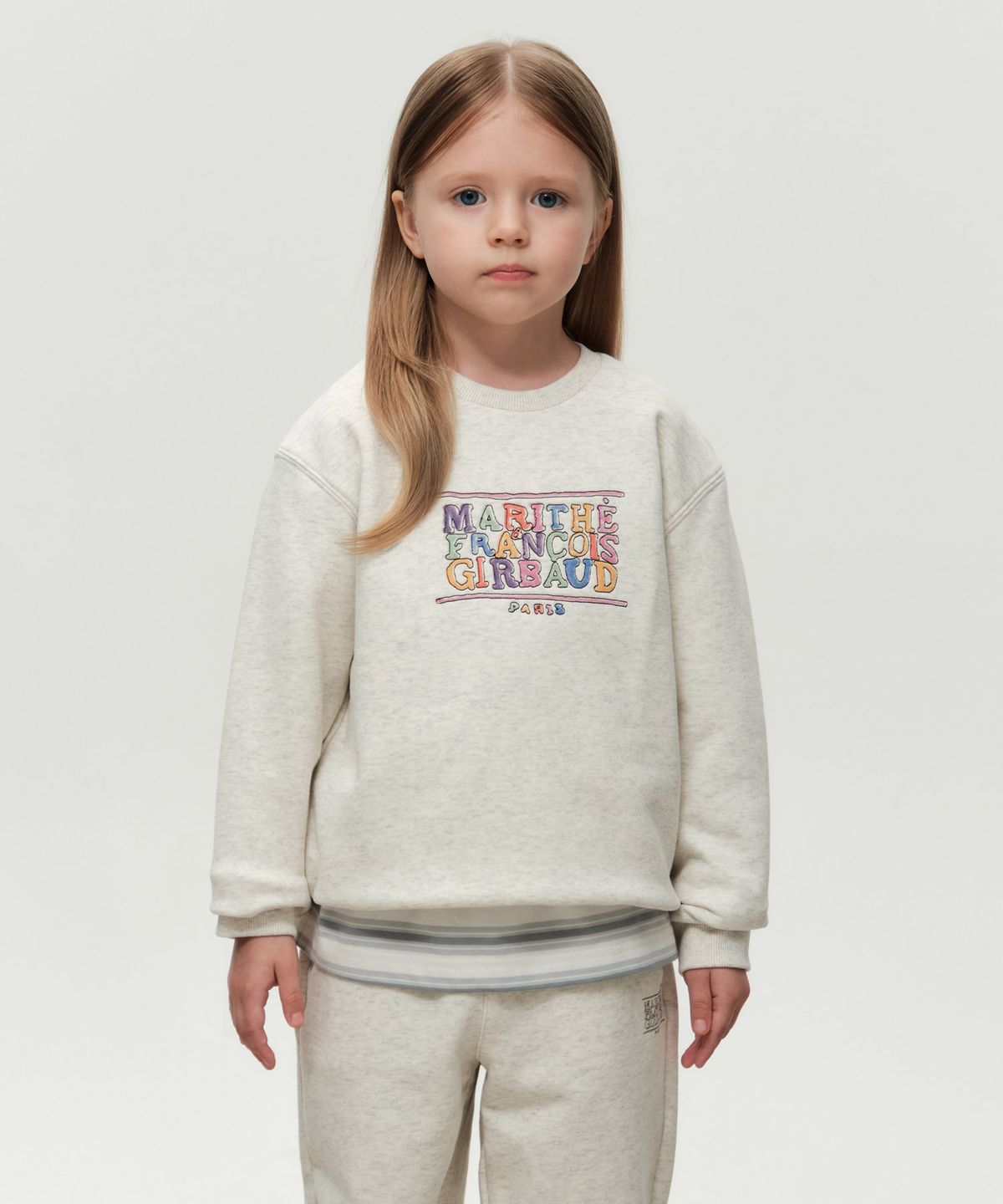 마리떼 키즈(MARITHÉ KIDS) KIDS DOODLE CLASSIC LOGO SWEATSHIRT (BRUSHED) oatmeal