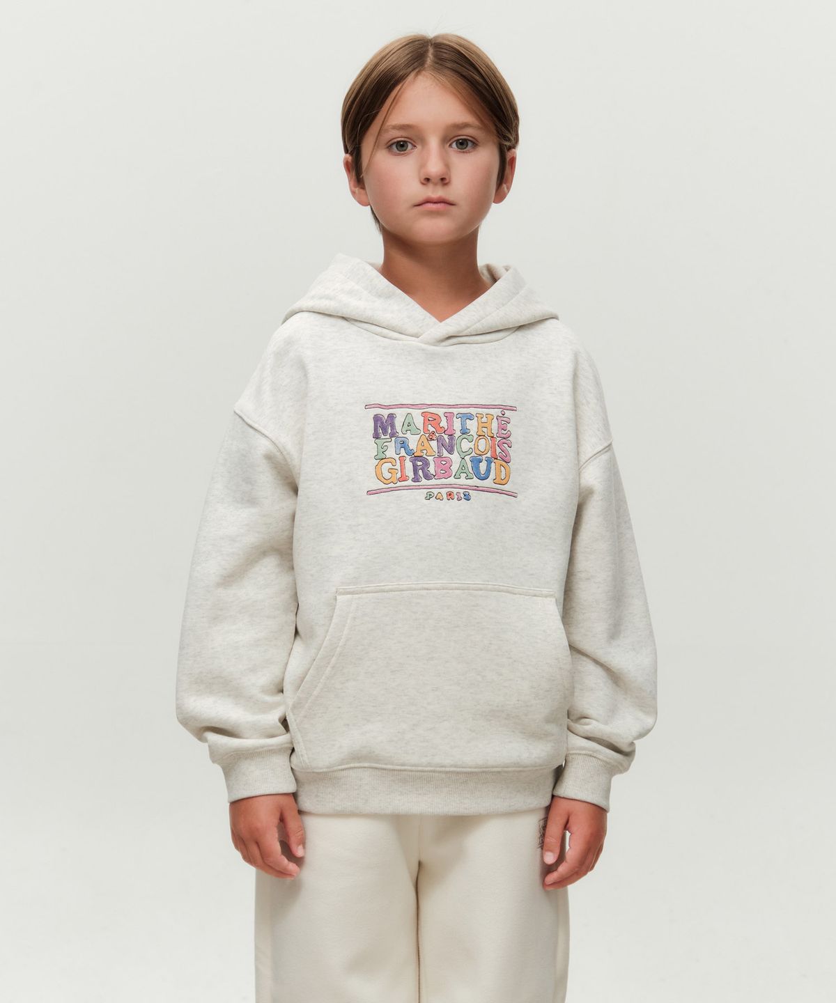 마리떼 키즈(MARITHÉ KIDS) KIDS DOODLE CLASSIC LOGO HOODIE (BRUSHED) oatmeal