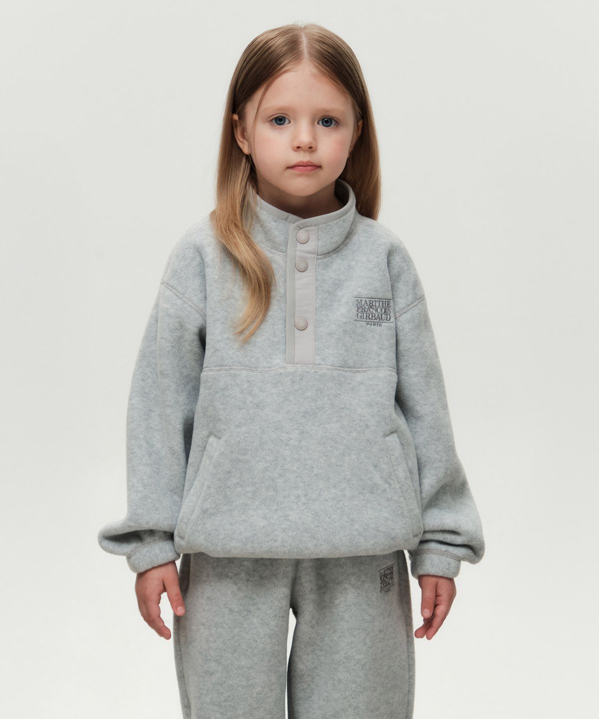마리떼 키즈(MARITHÉ KIDS) KIDS CLASSIC LOGO FLEECE ANORAK heather gray