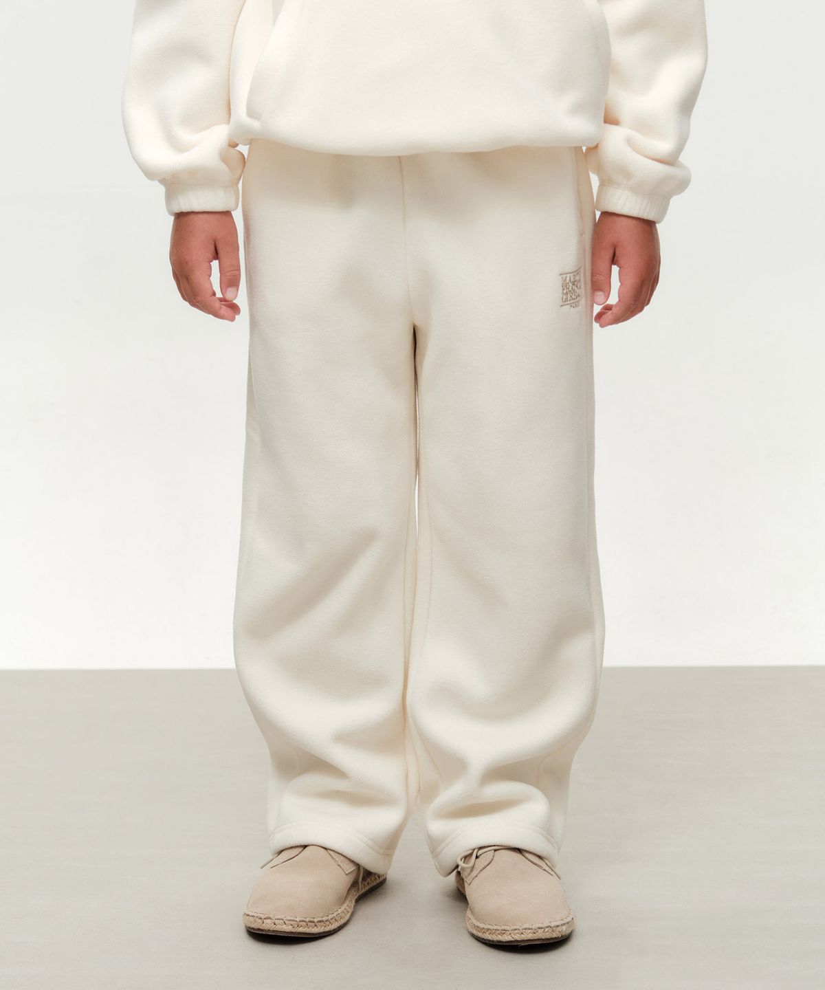 마리떼 키즈(MARITHÉ KIDS) KIDS CLASSIC LOGO FLEECE WIDE PANTS ivory